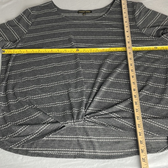Always Indigo twist front short sleeve top gray white soft ladies Size 3x - Picture 4 of 9